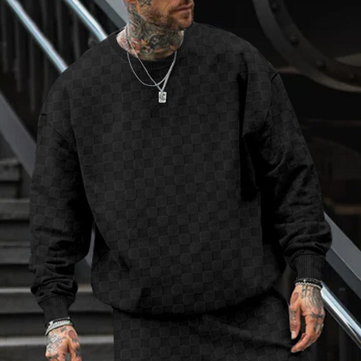 Herren lässiger oversized Sweatshirt mit strukturiertem Design Drune