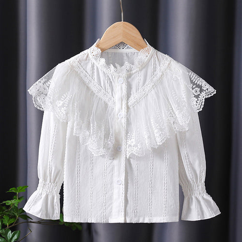Mädchen Bluse mit romantischen Spitzendetails Drune