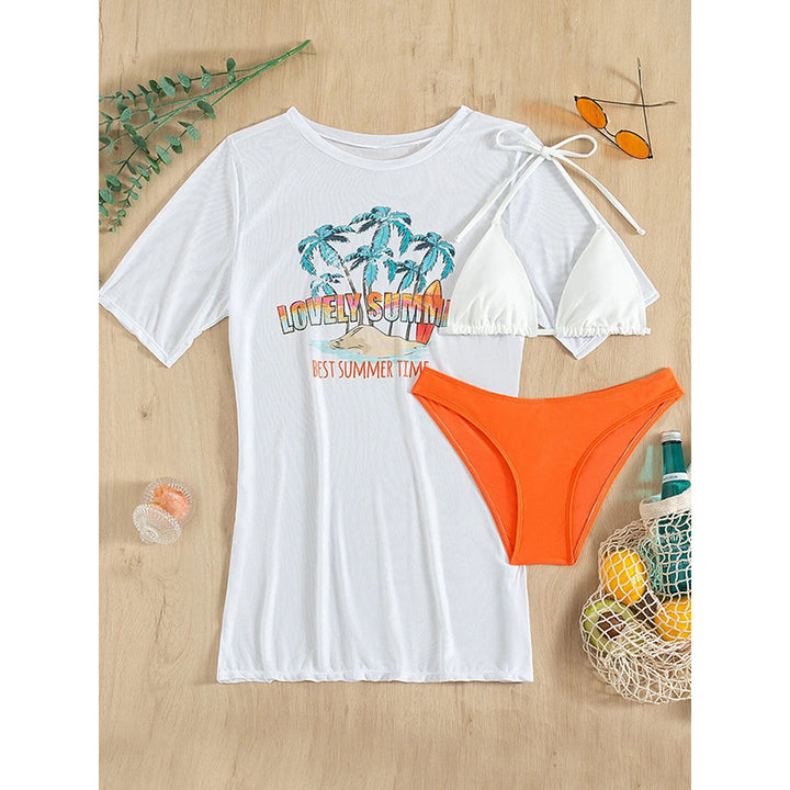 Damen Strandoberteil mit lebhaftem Sommermotiv Drune