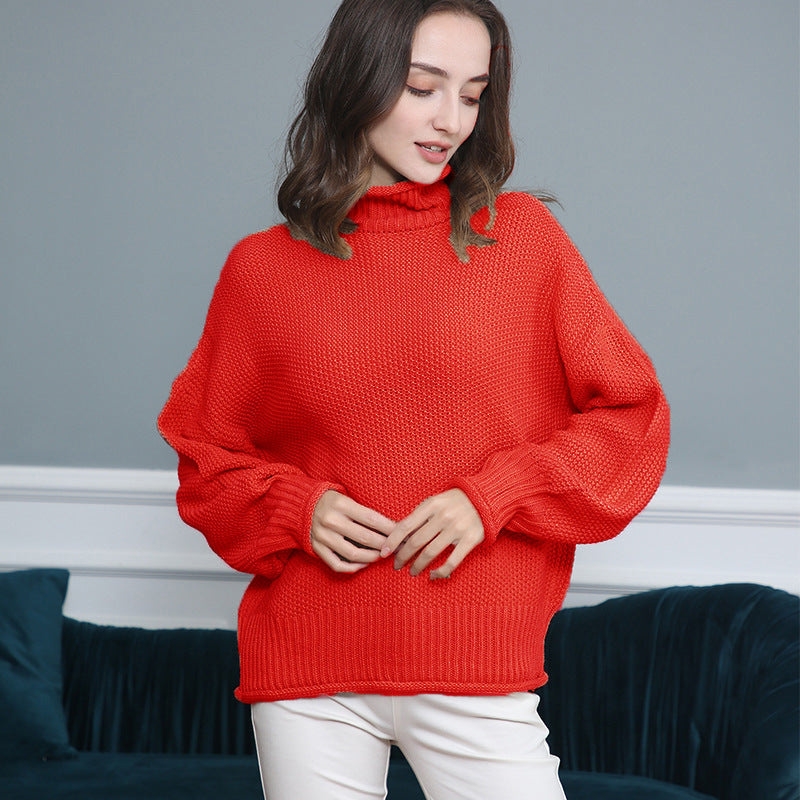 Damen Grobstrickpullover mit Rollkragen und luftiger Schnittgestaltung Drune