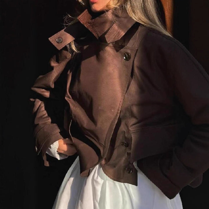 Damen Kurze Jacke mit lässigem Schnitt und großen Taschen Drune