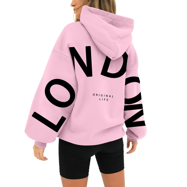 Damen oversized Hoodie mit trendigem London-Print Drune