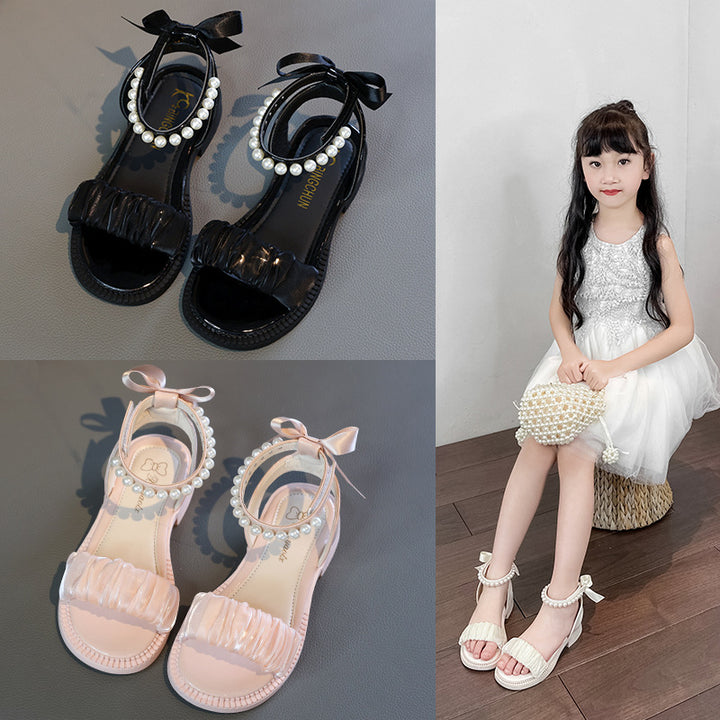 Damen Elegante Perlen-Besetzte Knöchelriemen Sandalen Drune