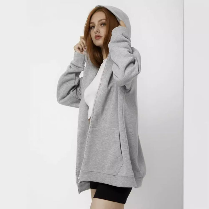 Damen oversized Kapuzenpullover mit weichem Innenfutter Drune