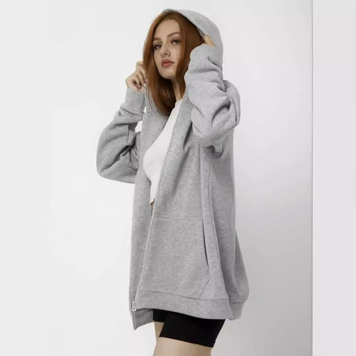 Damen oversized Kapuzenpullover mit weichem Innenfutter Drune