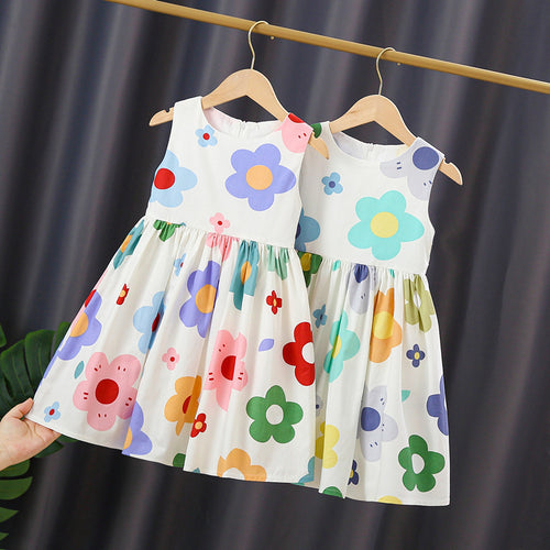 Mädchen Sommerkleid mit buntem Blumenmuster Drune
