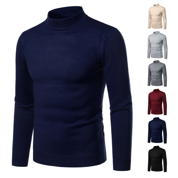 Herren warme Rollkragenpullover aus feinem Strickmaterial Drune