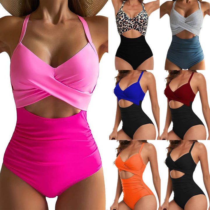Damen Cut-Out Badeanzug mit Kreuzgurt Drune