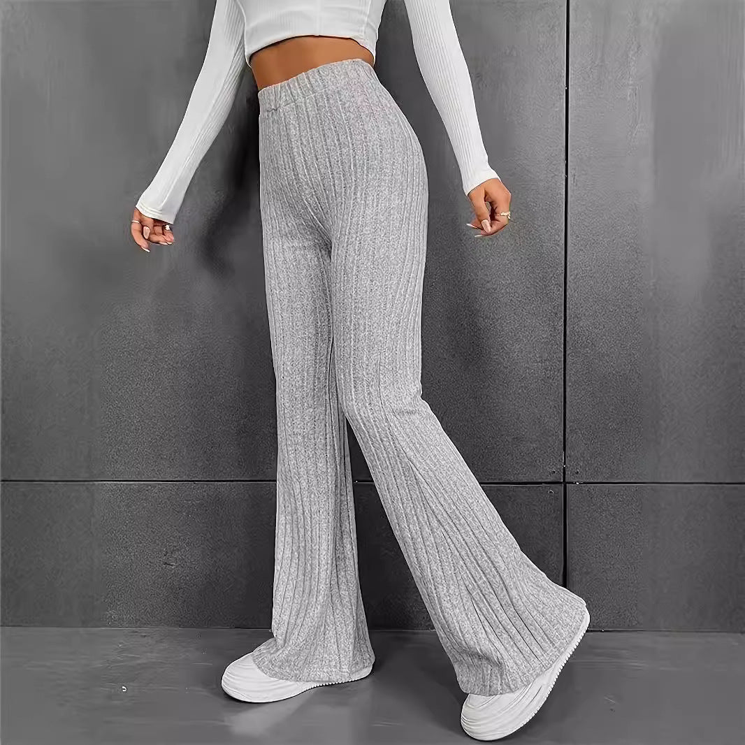 Damen Weiche Ripp-Hose mit hohem Bund Drune