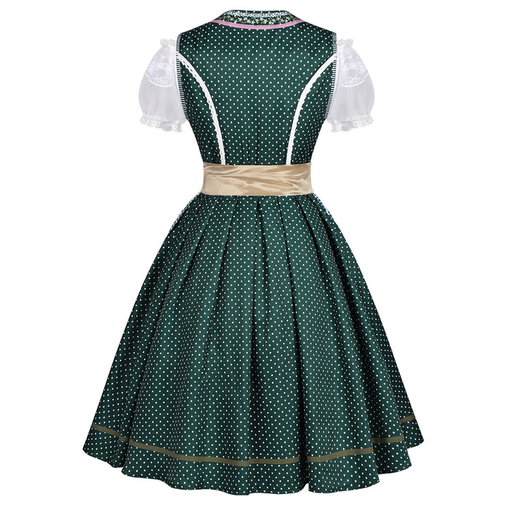 Damen nan traditionelles Trachten-Dirndl mit geschnürter Corsage, Spitzenärmeln und schwingendem Tellerrock Drune