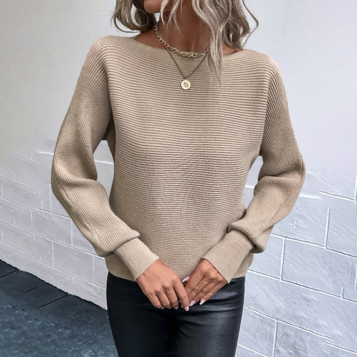 Damen lässiger Strickpullover mit weitem Schnitt und feiner Struktur Drune