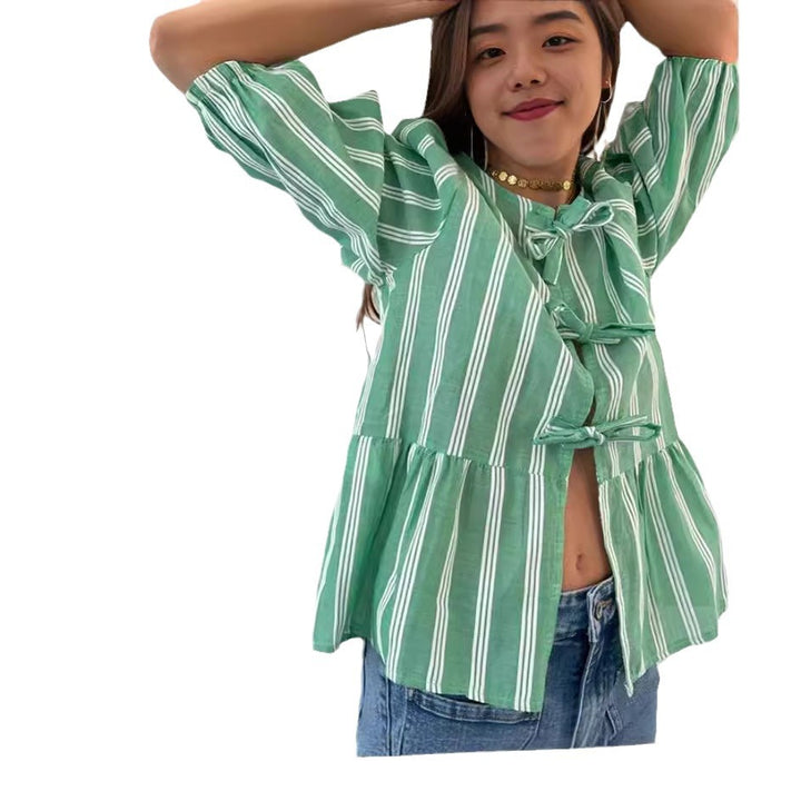 Damen Bluse mit Rüschendetails und raffinierter Knopföffnung Drune