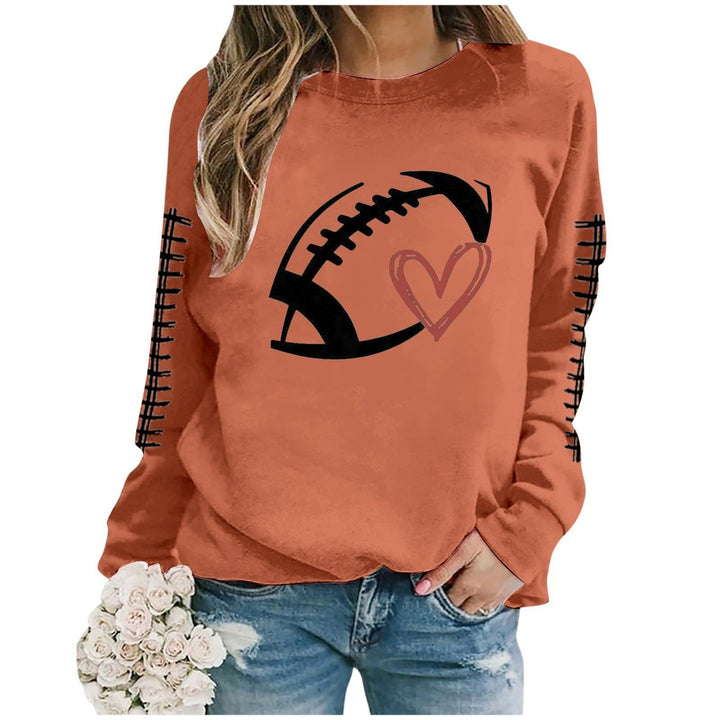 Damen Sweatshirt mit sportlichem Fußball-Motiv und lässigem Schnitt Drune