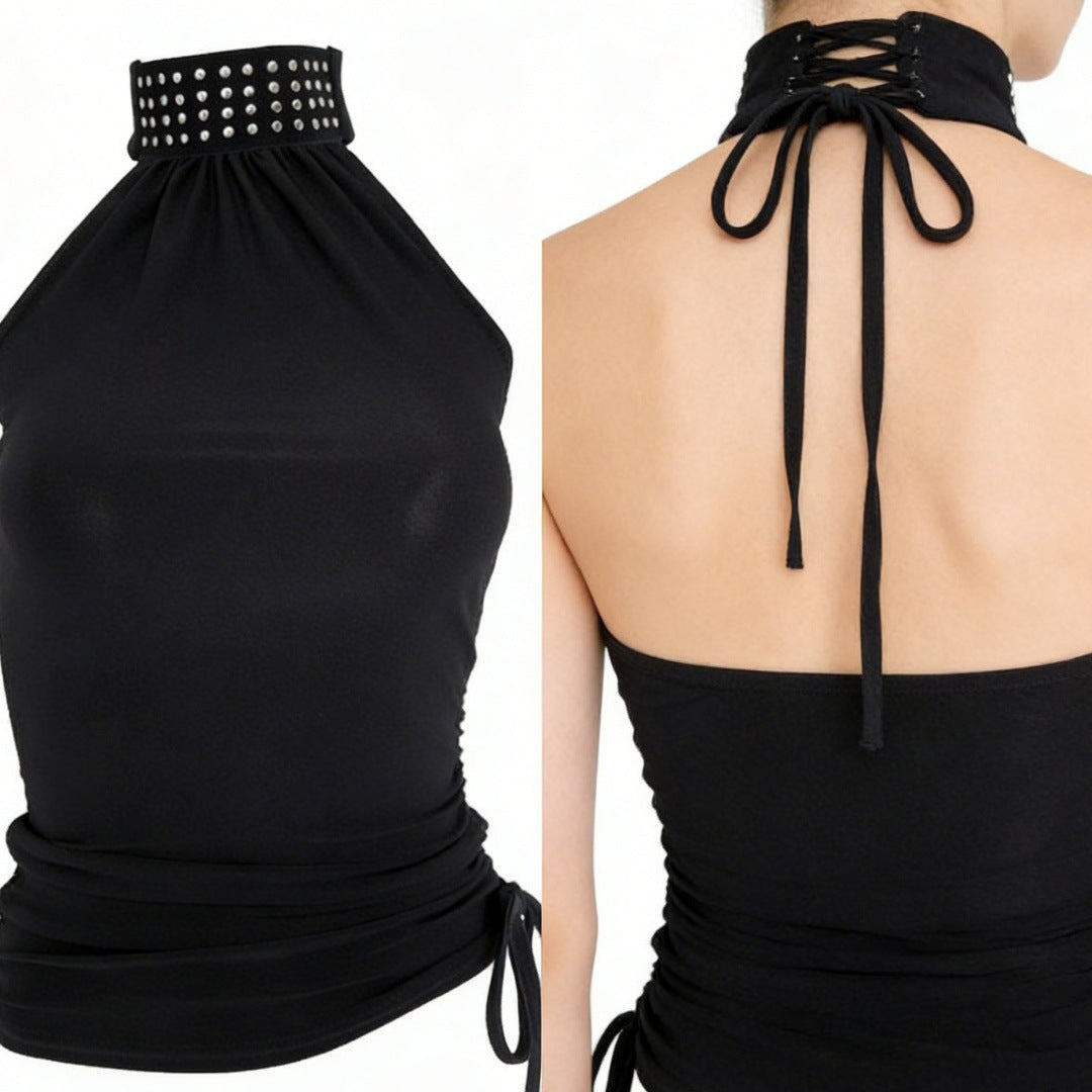 Damen Hochgeschlossenes Top mit Rüschendetails Drune