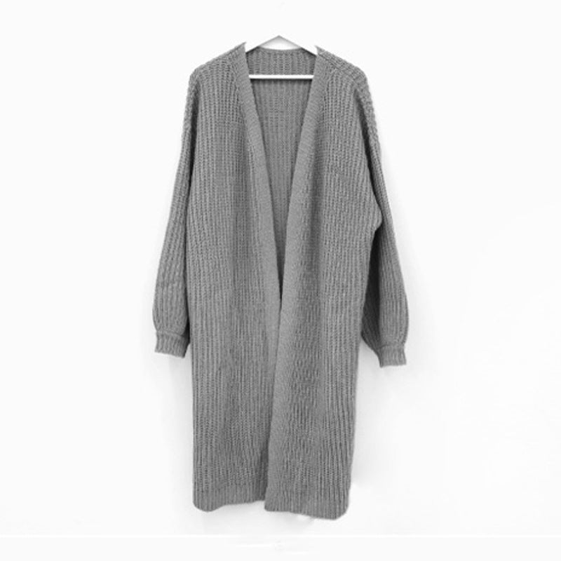 Damen Grober Strickcardigan mit offenem Schnitt und bequemen Ärmelabschlüssen Drune