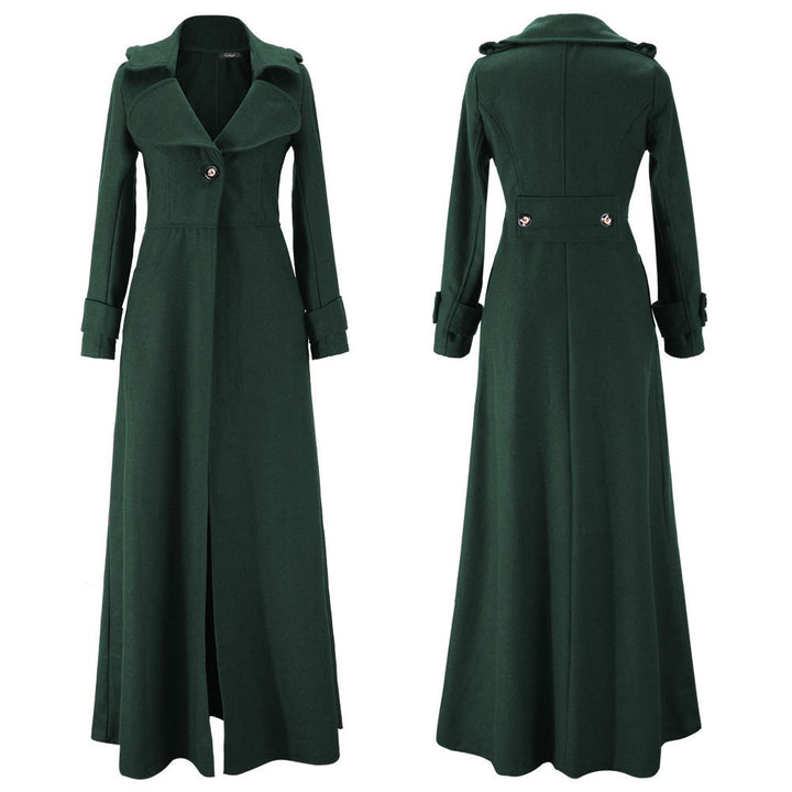 Damen eleganter Trenchcoat mit asymmetrischem Revers und praktischen Taschen Drune