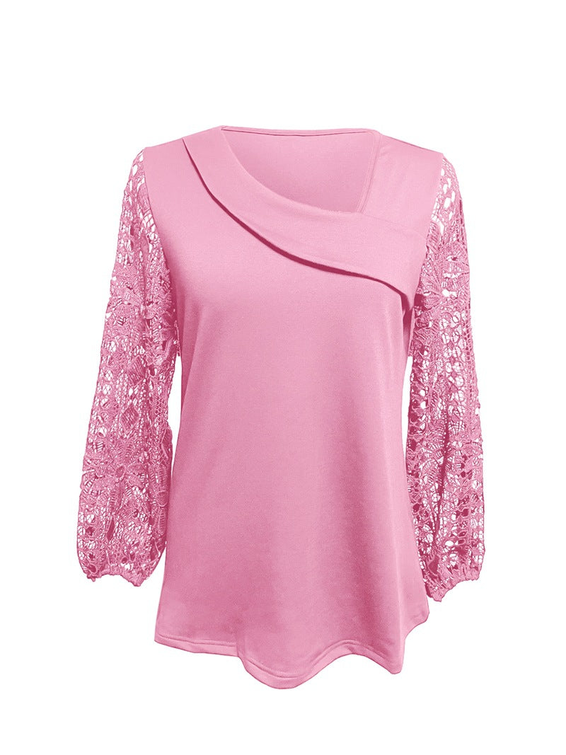 Damen Designer Bluse mit Spitzeneinsätzen und elegantem Schnitt Drune