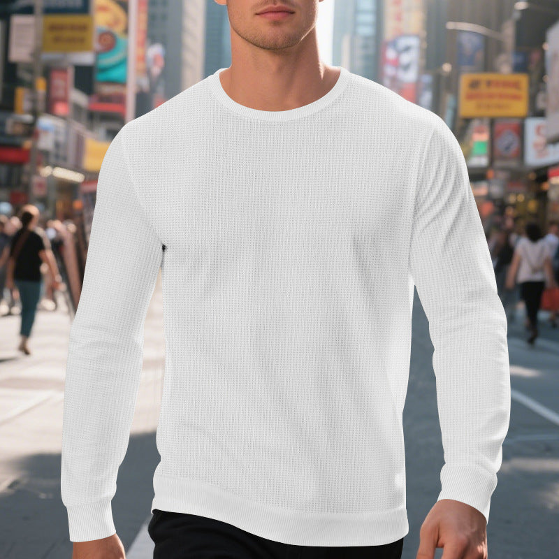 Herren komfortabler Langarmpullover aus atmungsaktivem Material und modernem Strukturdesign Drune