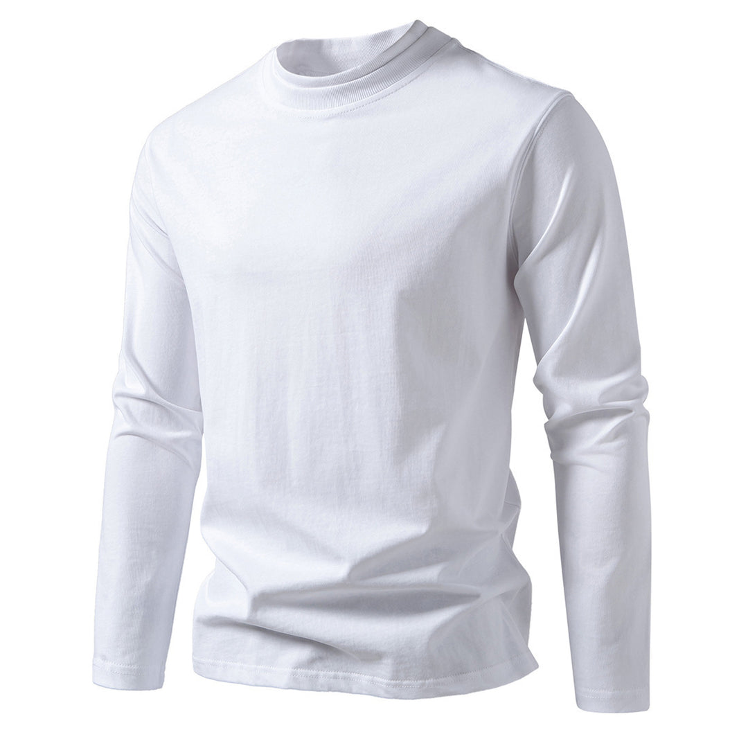 Herren langärmliges T-Shirt aus angenehmem Baumwollmix mit Rundhalsausschnitt Drune
