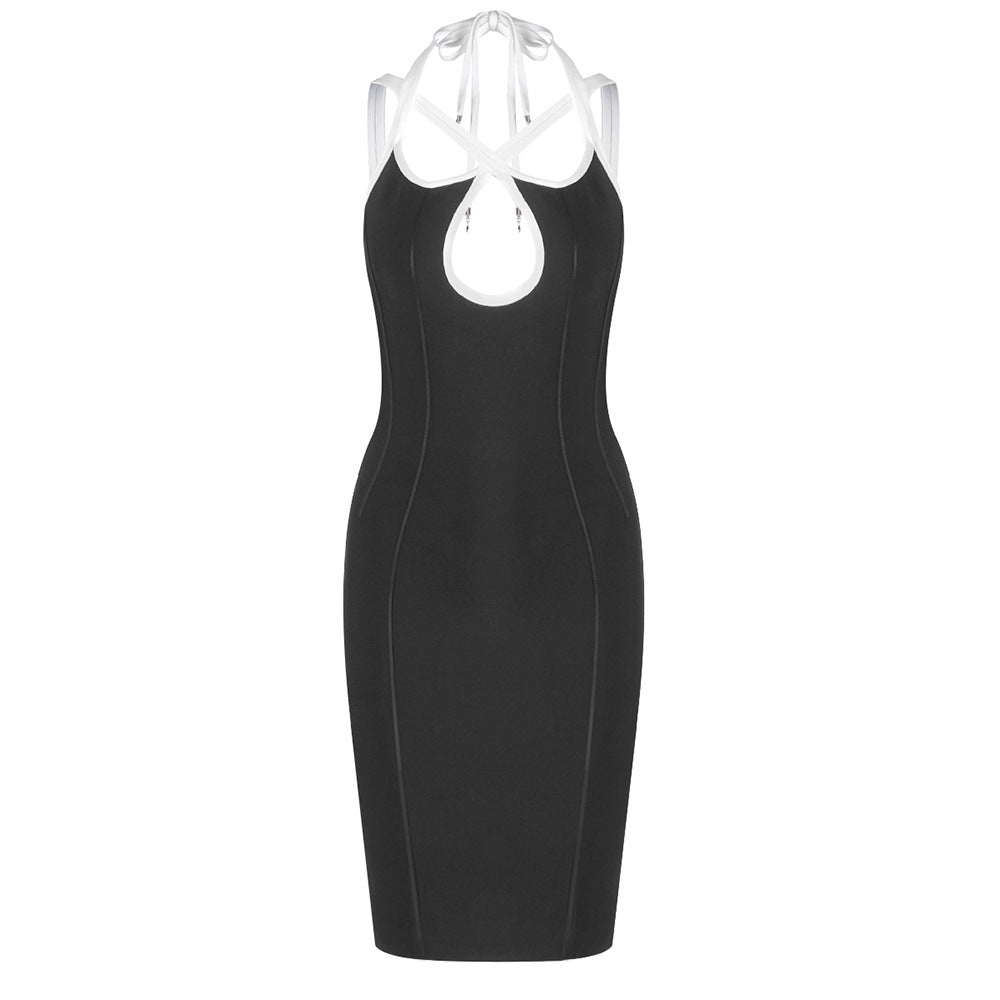 Damen figurbetontes Abendkleid mit innovativem Rückenausschnitt und raffinierten Trägerdetails Drune