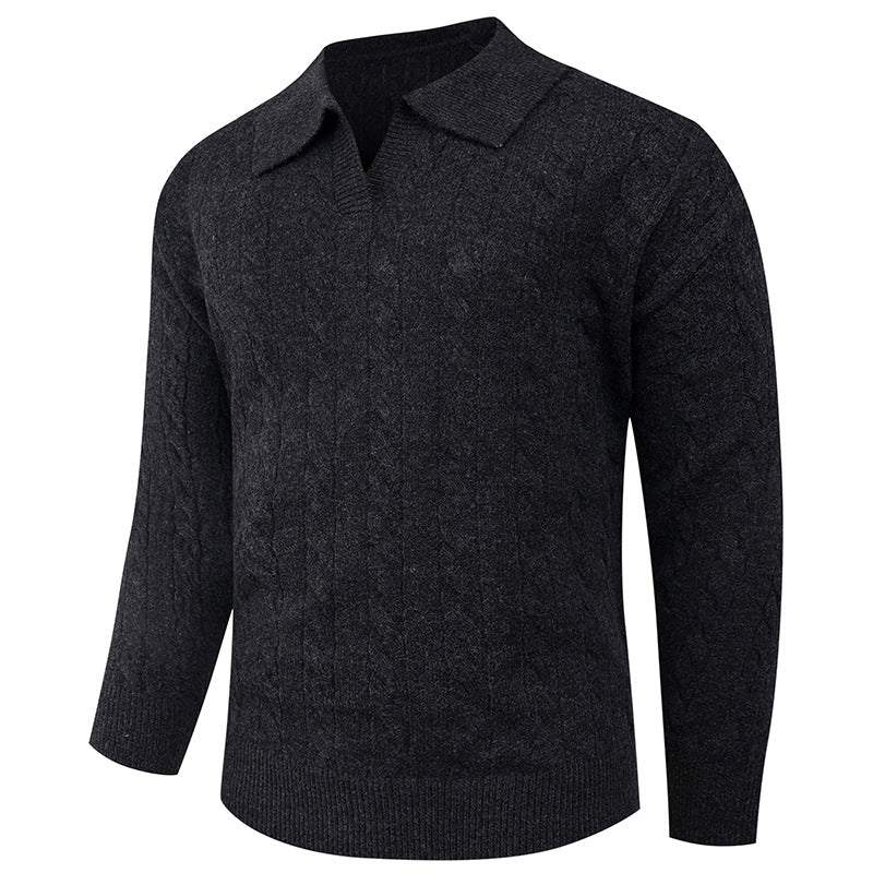 Herren eleganter Strickpullover mit modernem Zopfmuster Drune