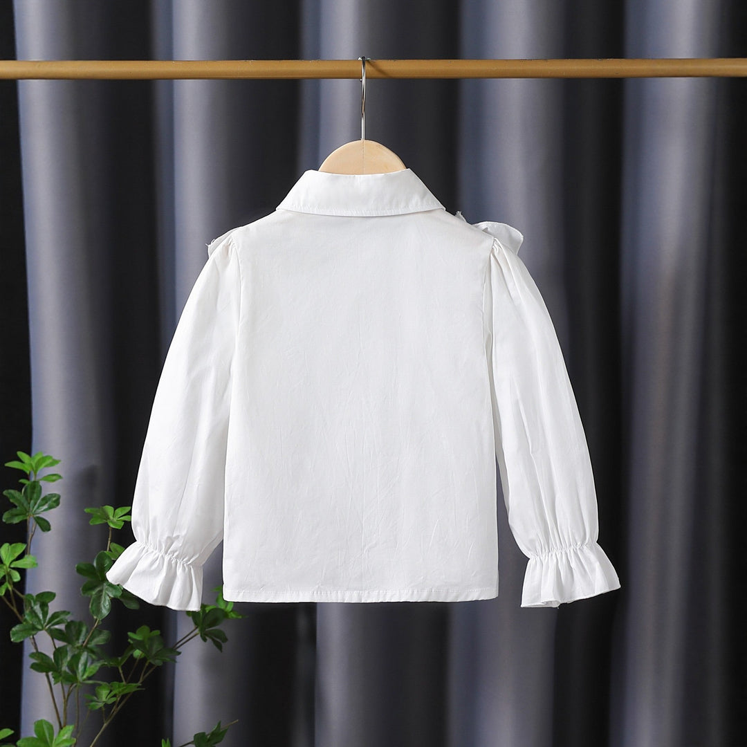 Mädchen Bluse mit Rüschendetails und eleganten Puffärmeln Drune