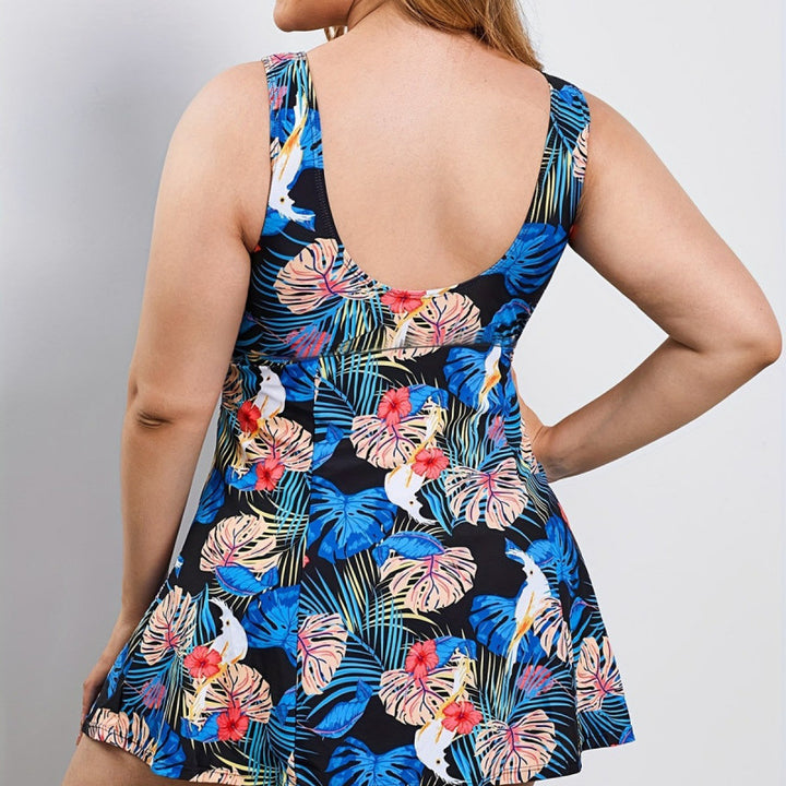 Damen Badeanzug mit elegantem Wickeldesign und verspieltem Floralprint Drune