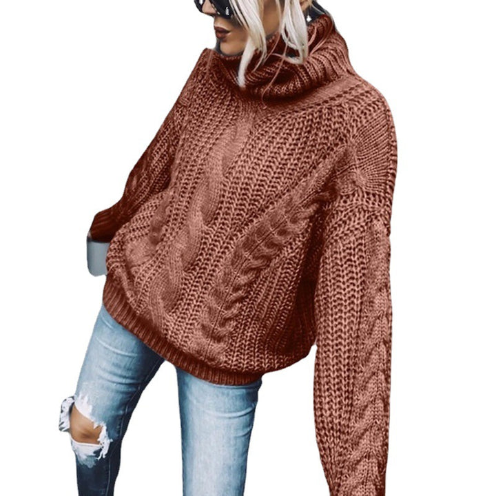 Damen Strickpullover mit hohem Kragen Drune