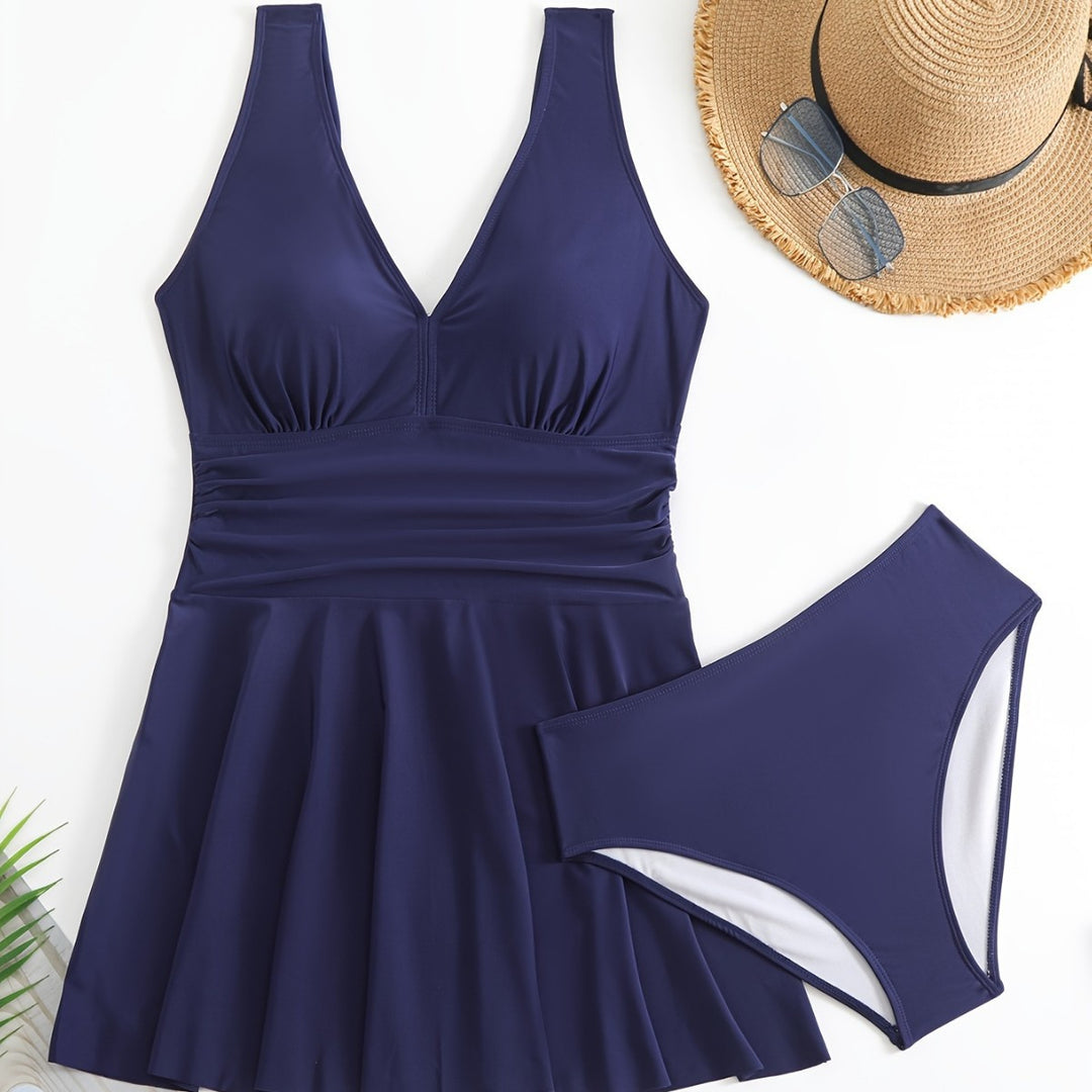 Damen Schwimmunterkleid mit modischem Rock Drune