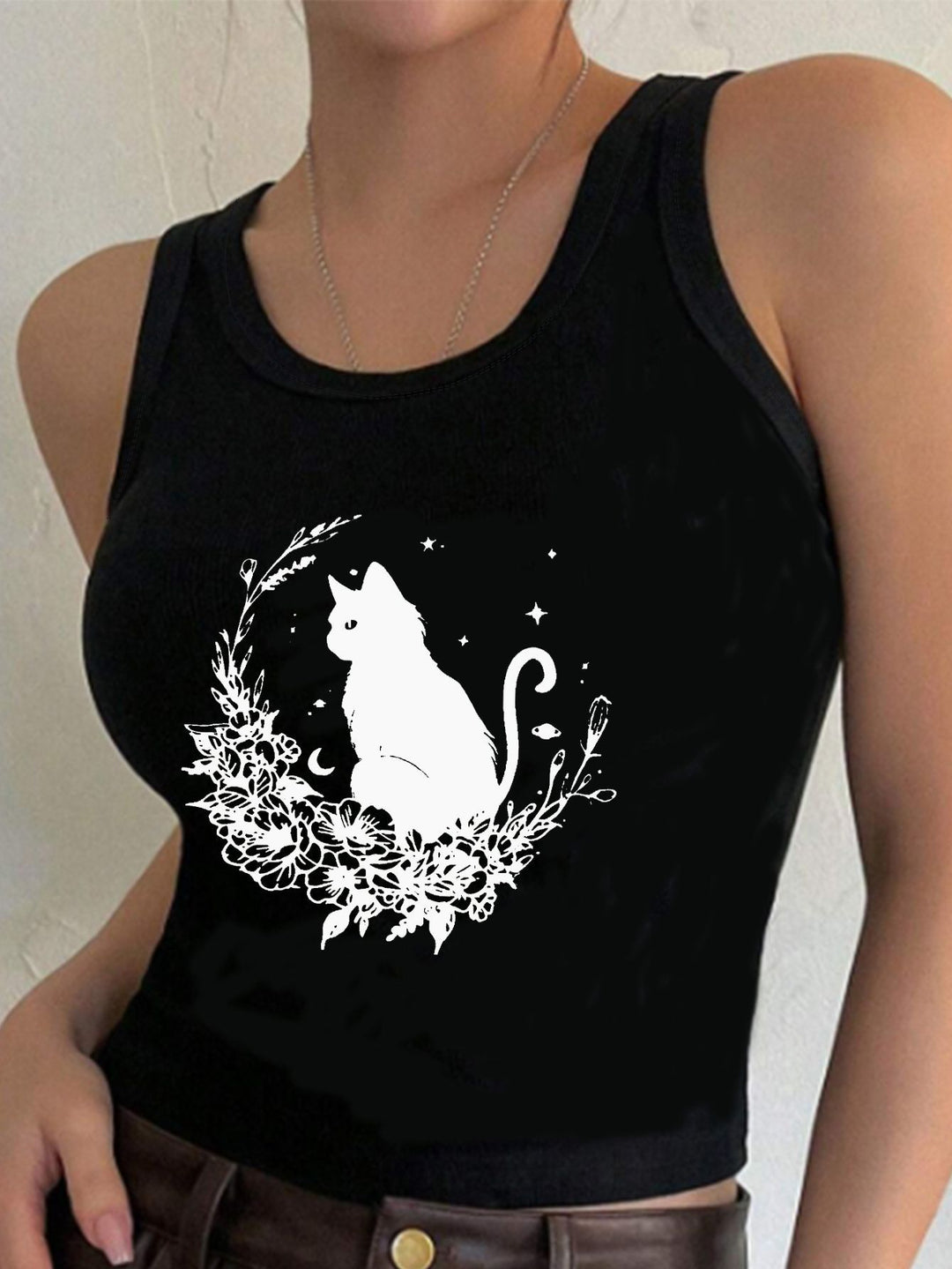 Damen Crop-Top mit einzigartigem Design und modischem Schriftzug Drune