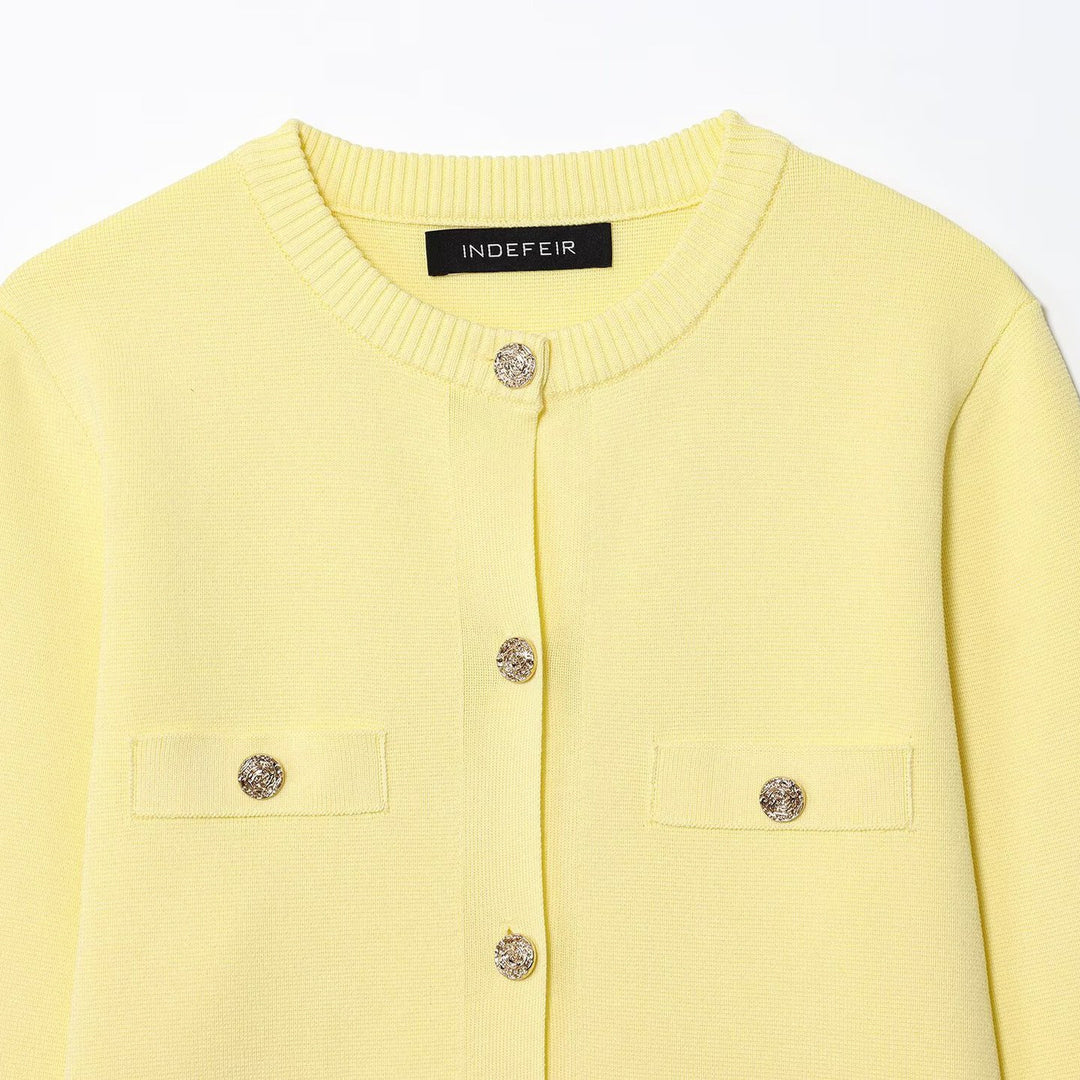 Damen Strickjacke mit elegantem Knopfdesign und praktischen Taschen Drune