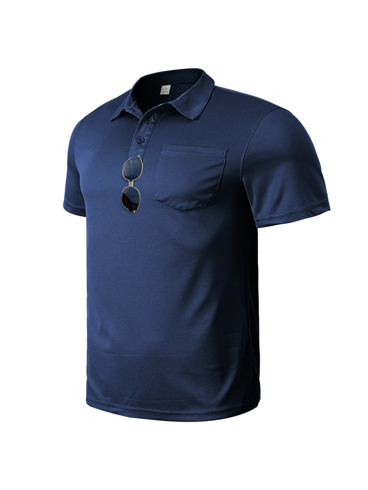 Herren nan funktionales Polohemd mit Brusttasche und atmungsaktiver Meshstruktur Drune