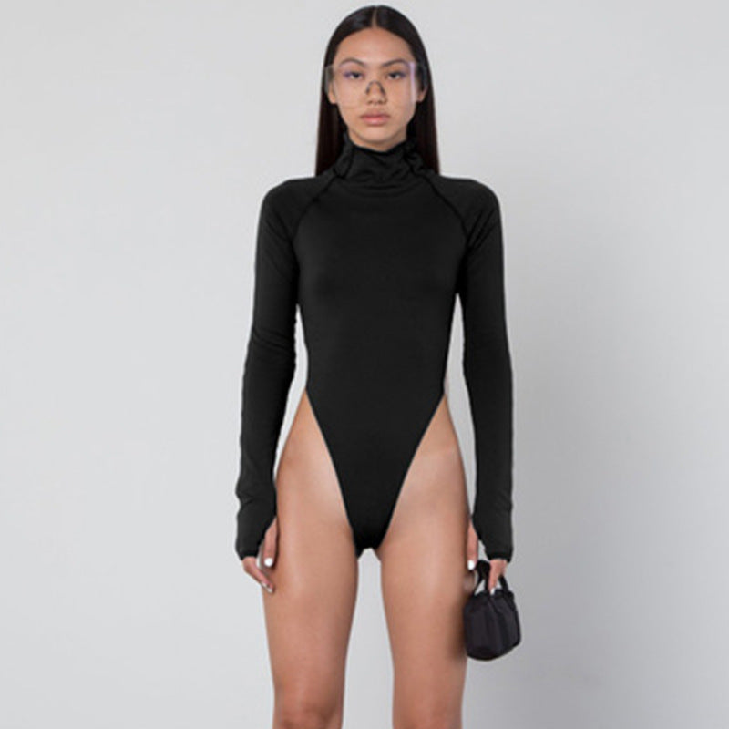 Damen Langarm-Bodysuit mit hohem Kragen und figurschmeichelndem Schnitt Drune