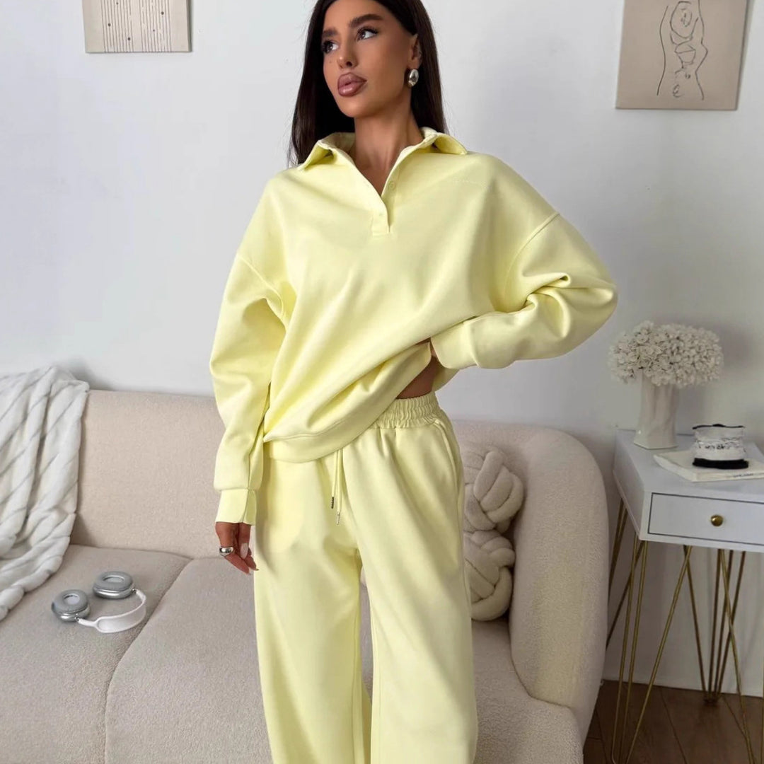Damen Sportlicher Pullover mit weiten Hosen Drune