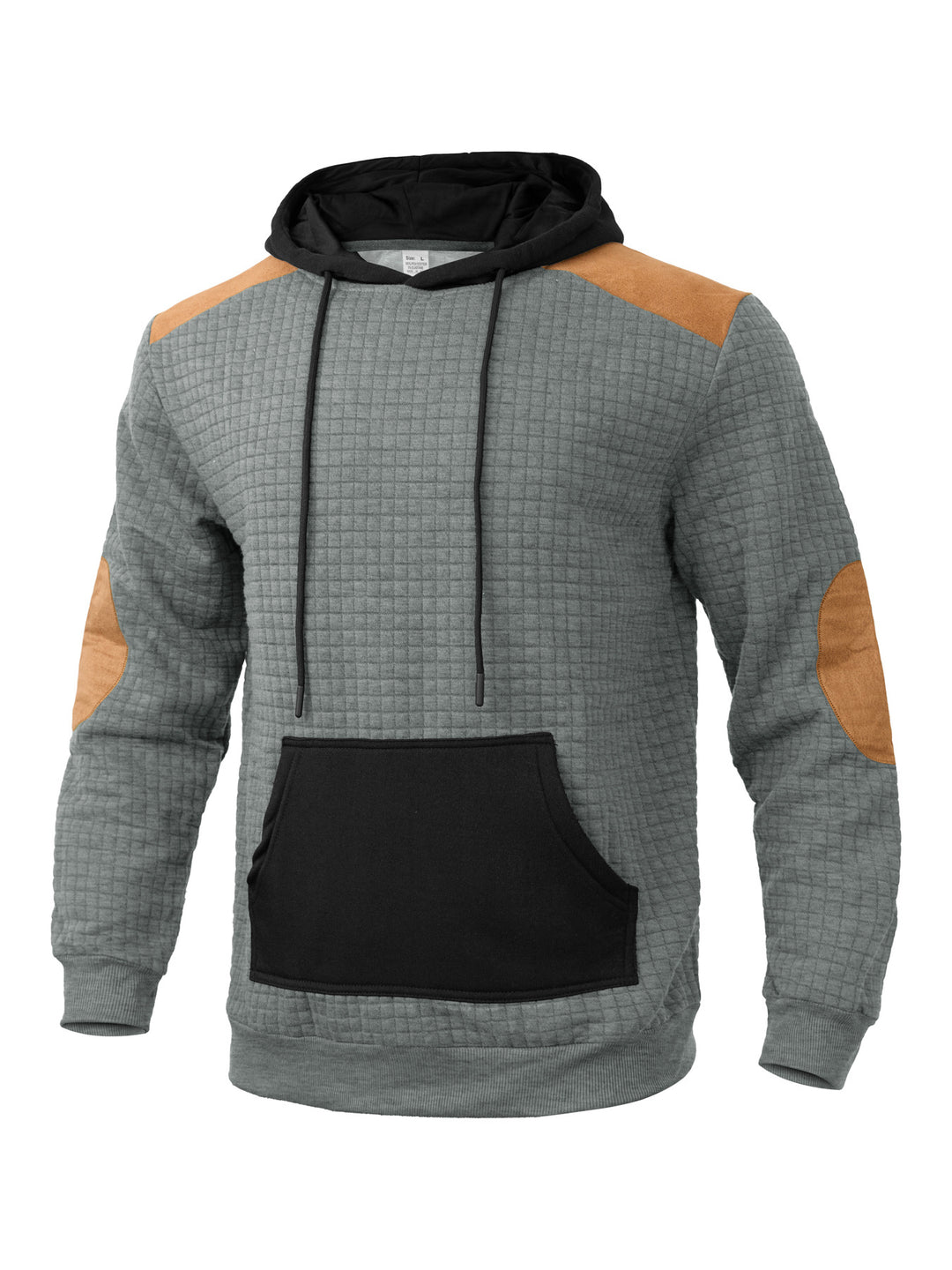 Herren modischer Kapuzenpullover mit strukturiertem Design und Kunstlederakzenten Drune