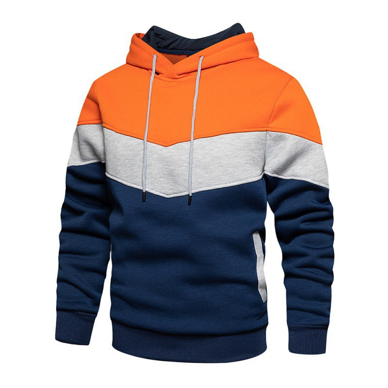 Herren Kapuzenpullover mit kontrastierenden Farbblöcken und weichem Innenfutter Drune