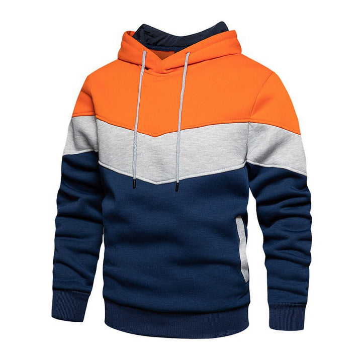 Herren Kapuzenpullover mit kontrastierenden Farbblöcken und weichem Innenfutter Drune