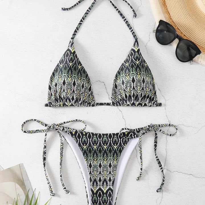 Damen Triangel-Bikini mit verspieltem Schlangenmuster Drune