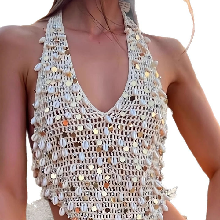 Damen Häkel-Badeanzugset mit Muscheldetails und trendigem Schnitt Drune