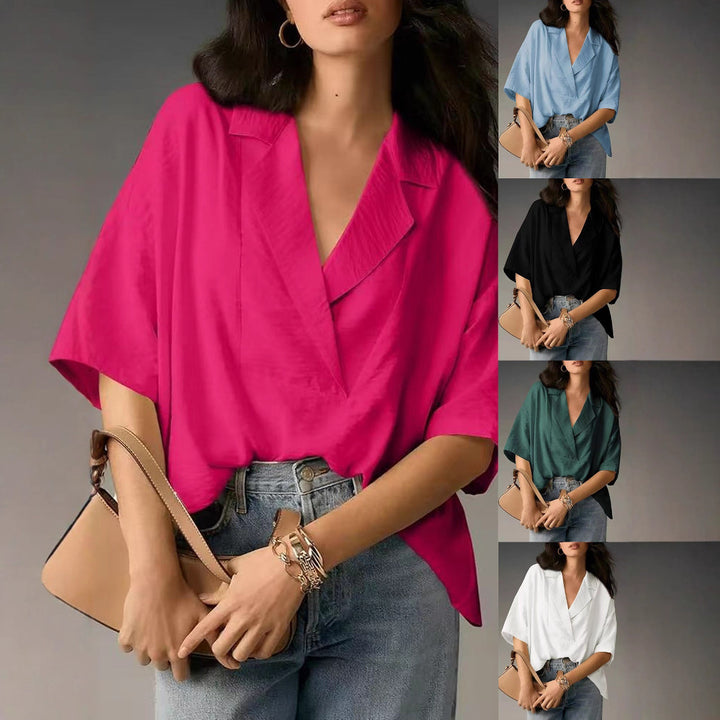 Damen lässige Seidenbluse mit schickem Schnitt Drune