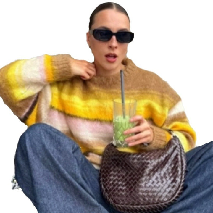 Damen Grobstrick Pullover mit lässiger Passform und oversized Schnitt Drune