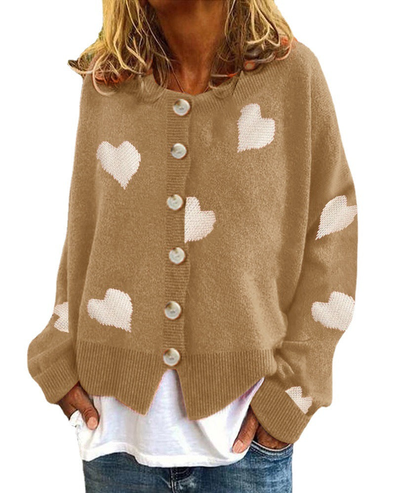 Damen Strickjacke mit Herzmotiv und modischem Schnitt Drune