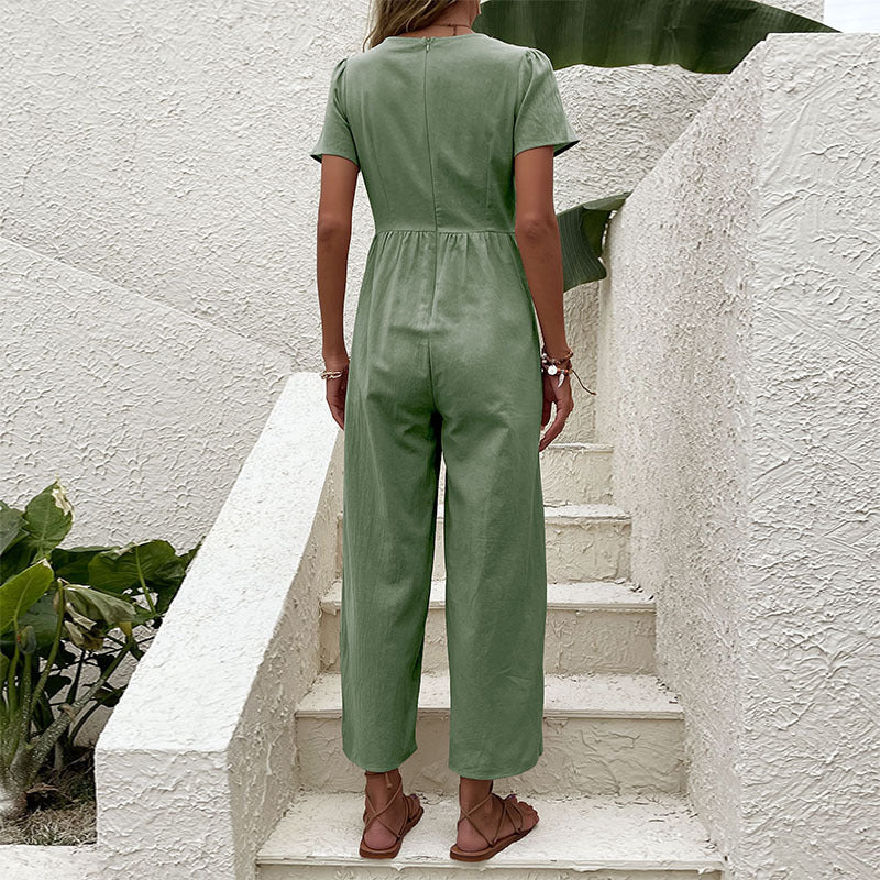Damen Jumpsuit mit knöpfbaren Details und luftigem Schnitt Drune