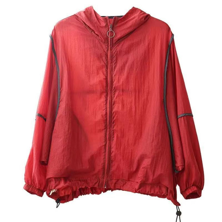Damen leichte Kapuzenjacke mit elastischem Saum und reflektierenden Details Drune