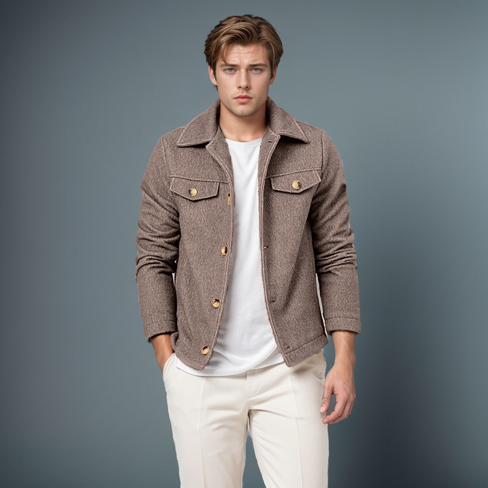 Herren lässige Fleecejacke mit strukturiertem Innenfutter Drune