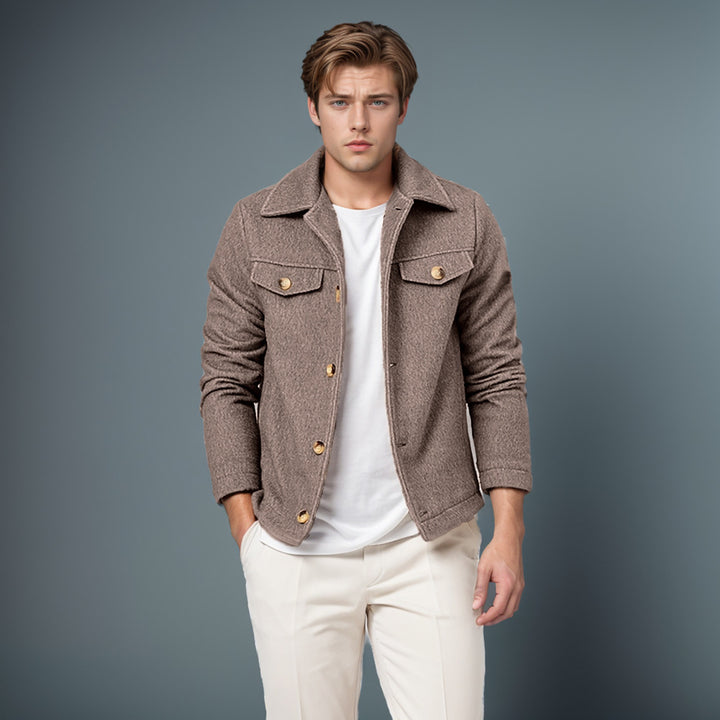 Herren lässige Fleecejacke mit strukturiertem Innenfutter Drune