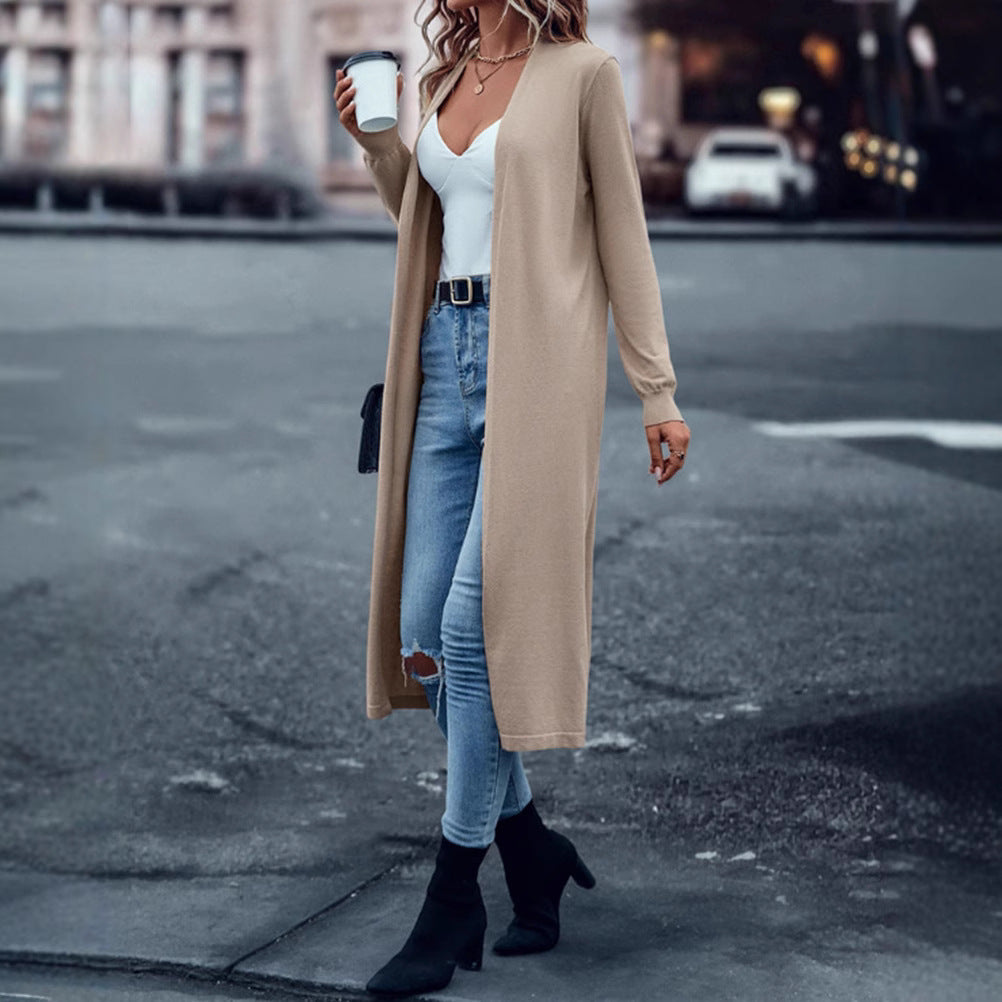 Damen Strickmantel mit offenem Design und eleganter Schnittführung Drune