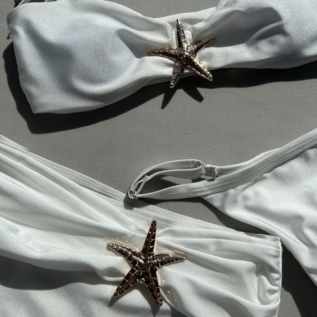 Damen Bikini-Set mit Röckchen und schimmerndem Muschel-Detail Drune