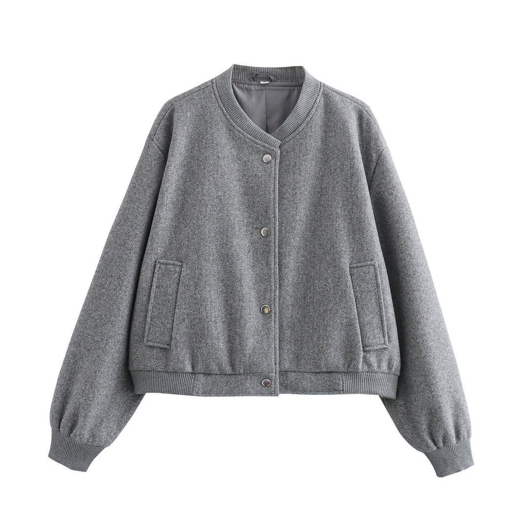Damen lässige Oversize-Jacke mit Knopfverschluss Drune