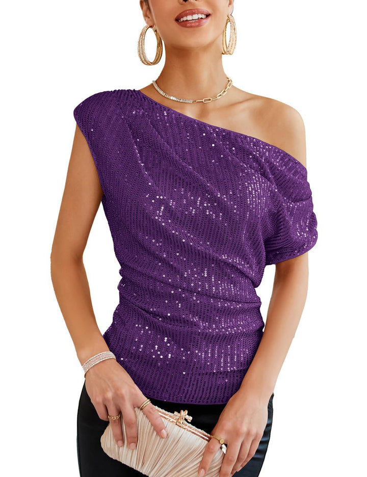 Damen schulterfreies Glamour-Shirt Drune